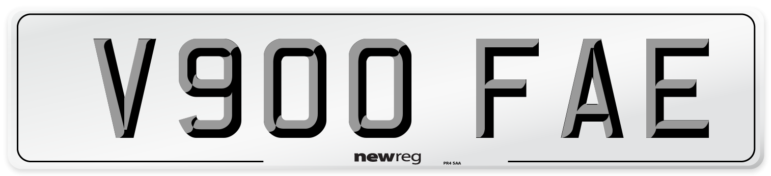 V900 FAE Number Plate from New Reg